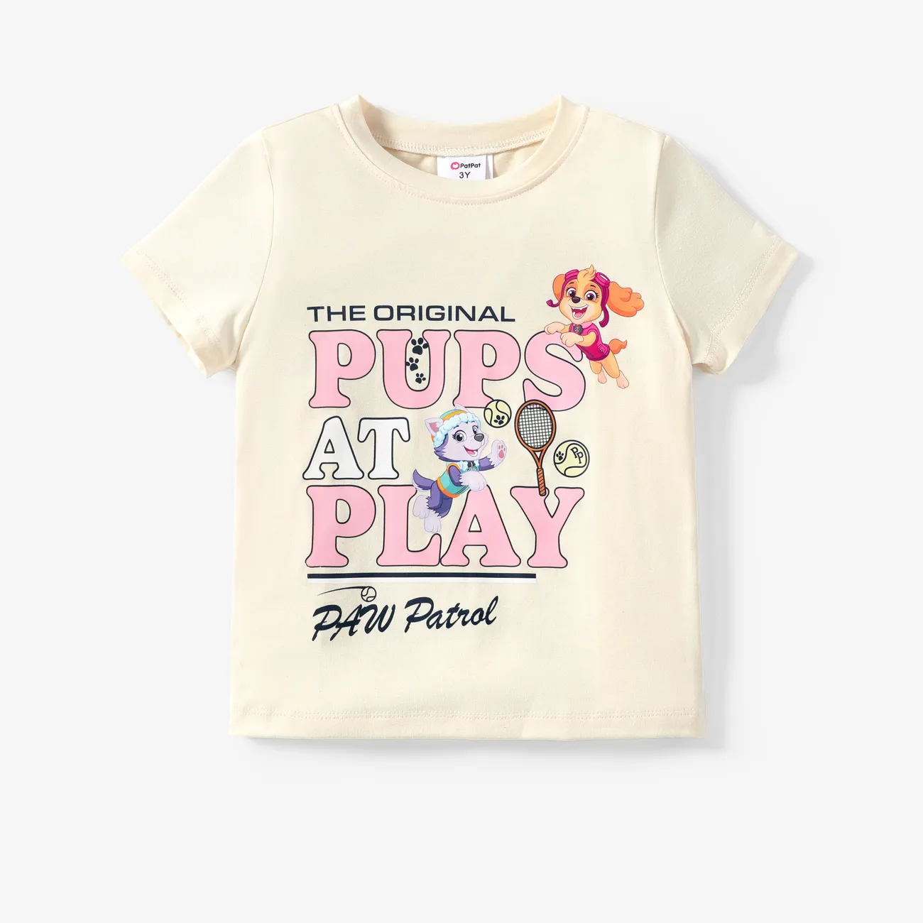 Paw Patrol Toddler Girls 1pc Happy Pups at Play Shorty T-shirt OffWhite big image 1