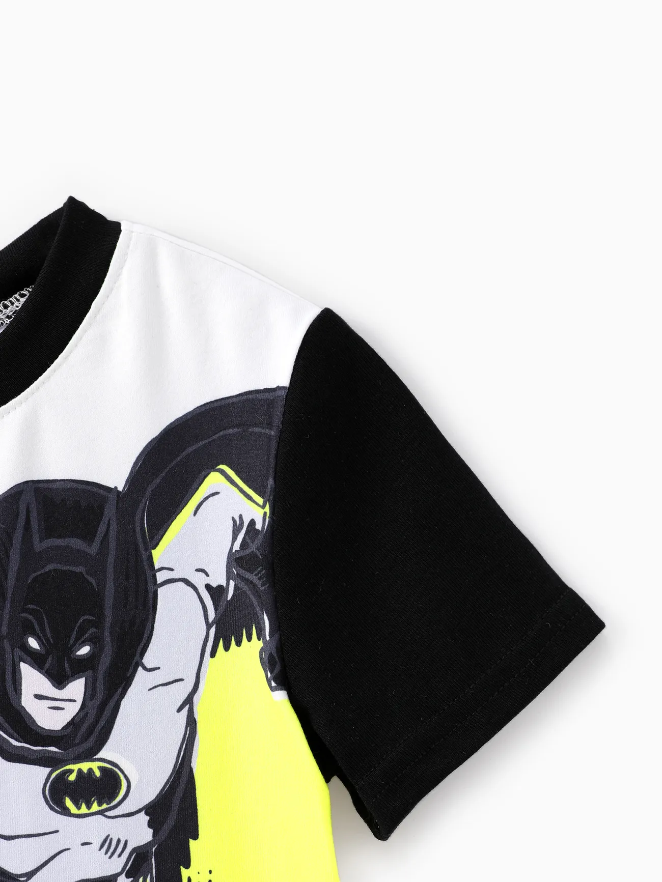 Justice League Toddler Boys 2pcs Batman Character Color-block Print T-shirt with Shorts Set  Black big image 1
