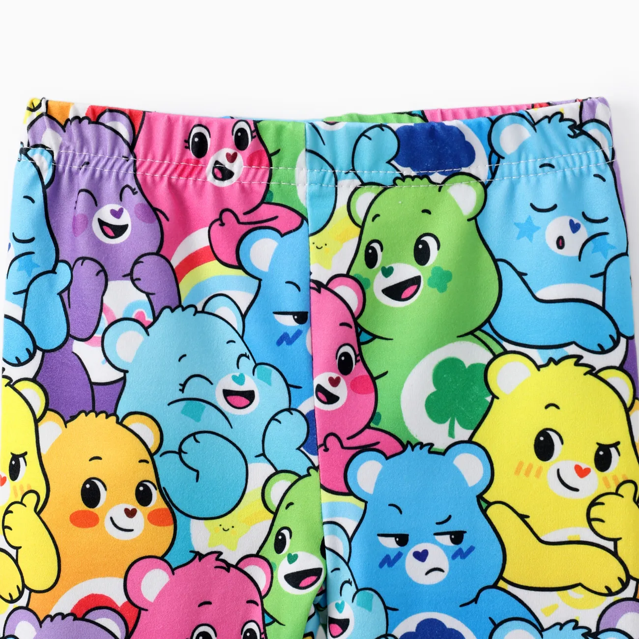 Care Bears Toddler Girls 2pcs Character Hear-pattern Print Ruffle-hem Top with Pants Set Multi-color big image 1