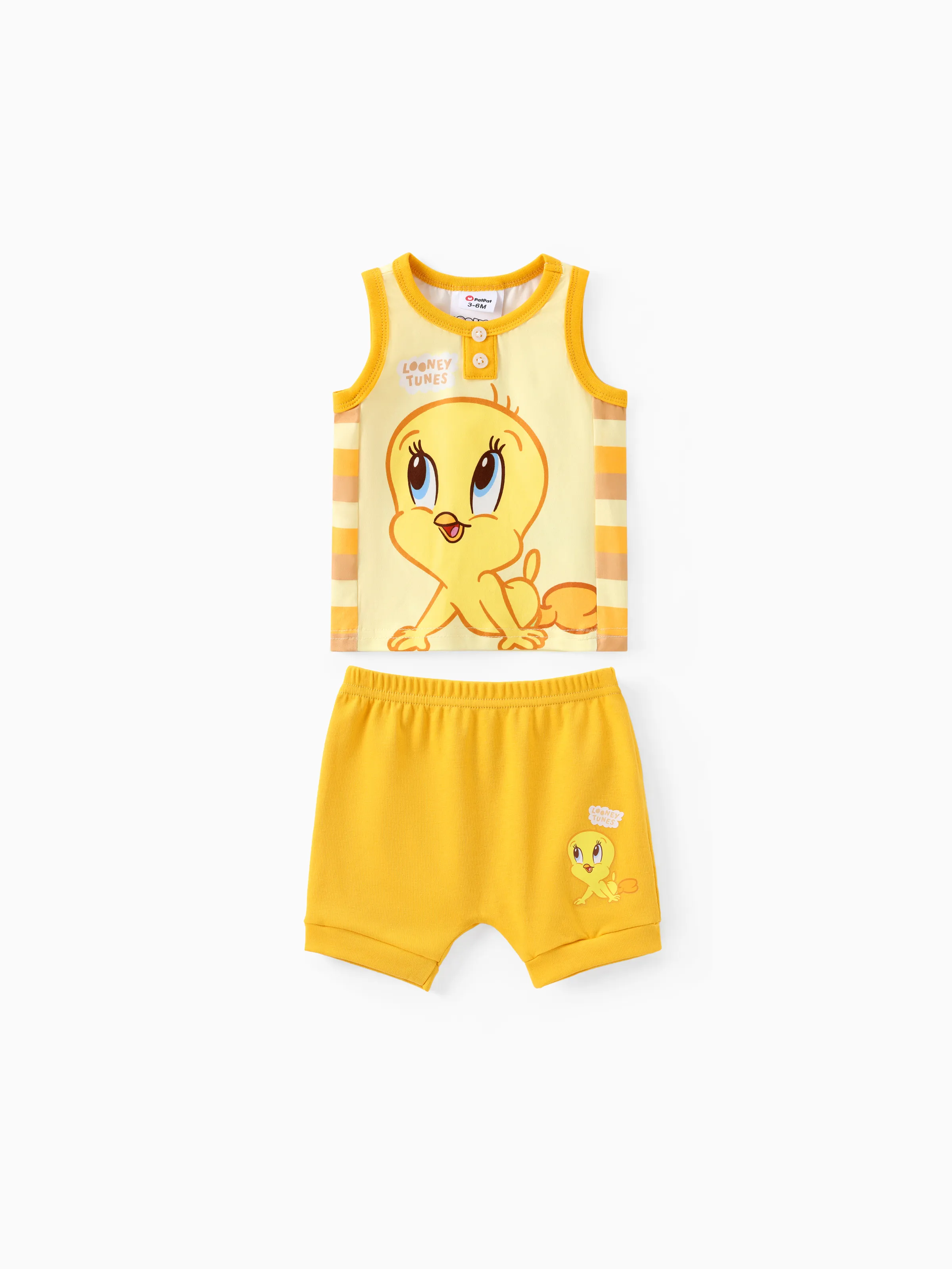 

Looney Tunes Baby Girls/Boys 2pcs Character Striped Print Tank Top with Cotton Shorts Set