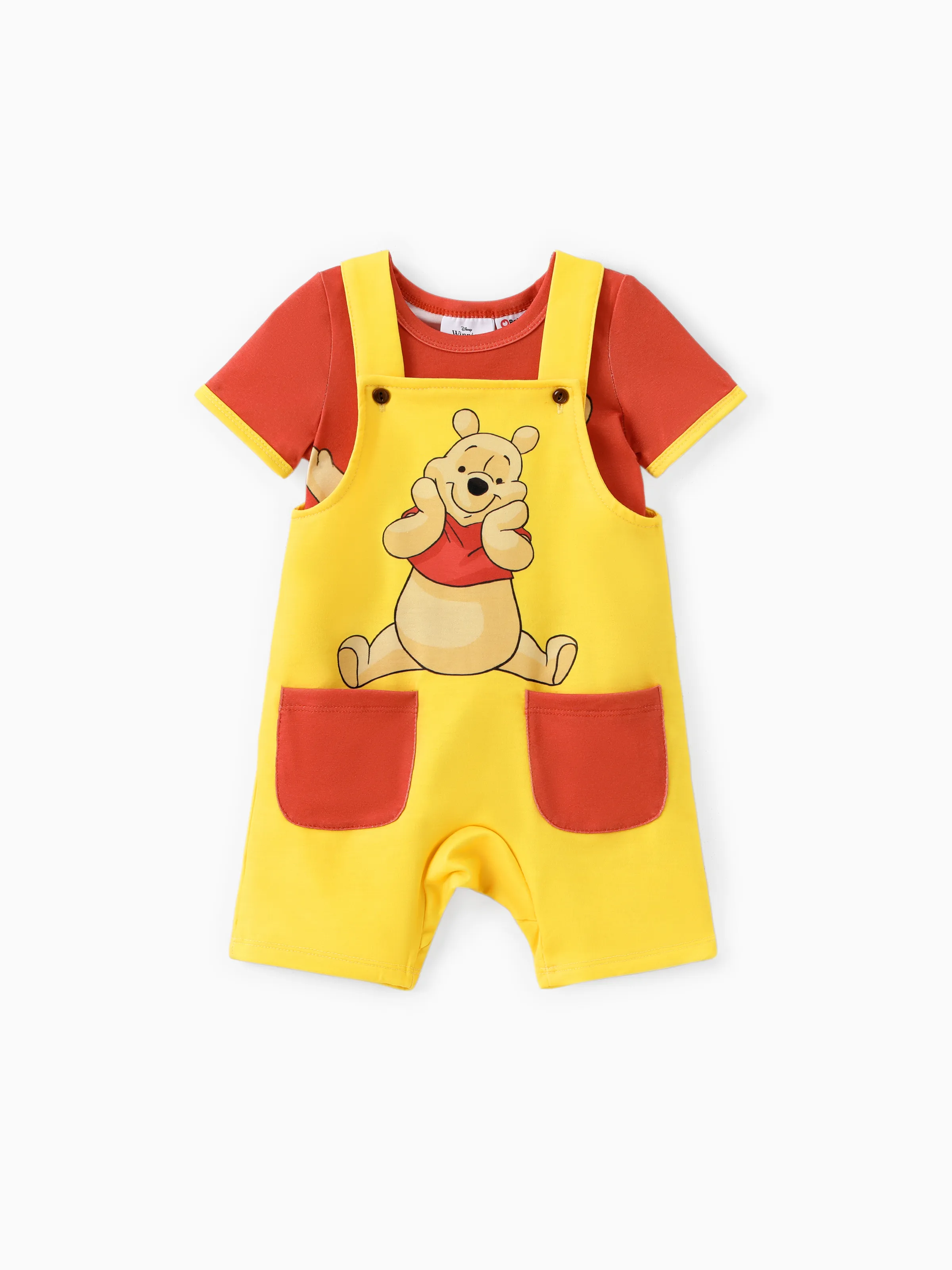 

Disney Winnie the Pooh Baby Boys/Girls 2pcs Naia™ Character Print Tee with Pocket Overalls Set