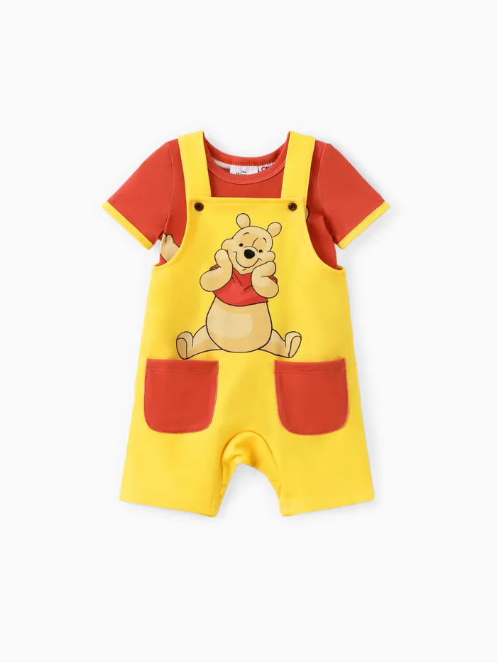 Disney Winnie the Pooh Baby Boys / Girls 2pcs Naia™ Personagem Print Tee com macacão de bolso Set
