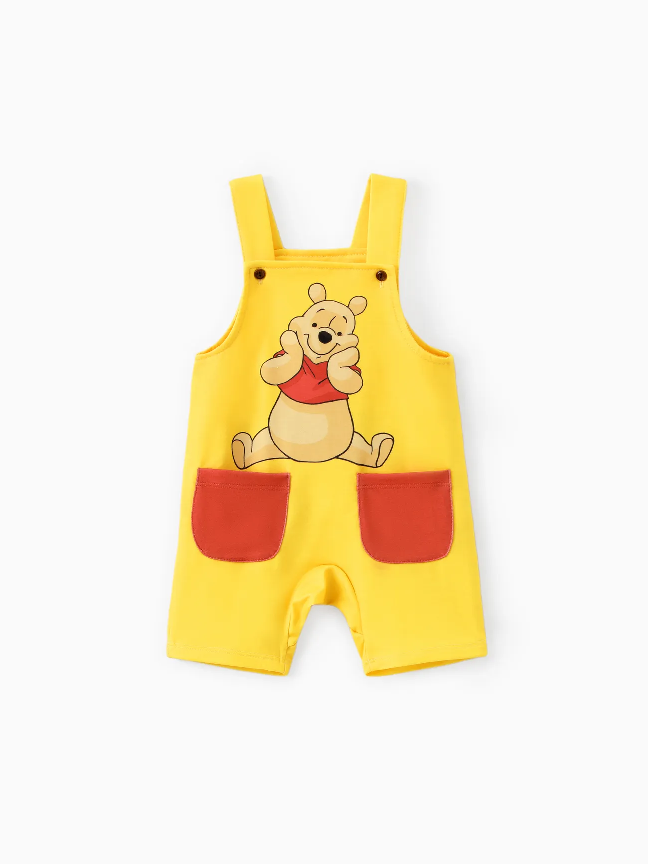 Disney Winnie the Pooh Baby Boys/Girls 2pcs Naia™ Character Print Tee with Pocket Overalls Set Orange red big image 1