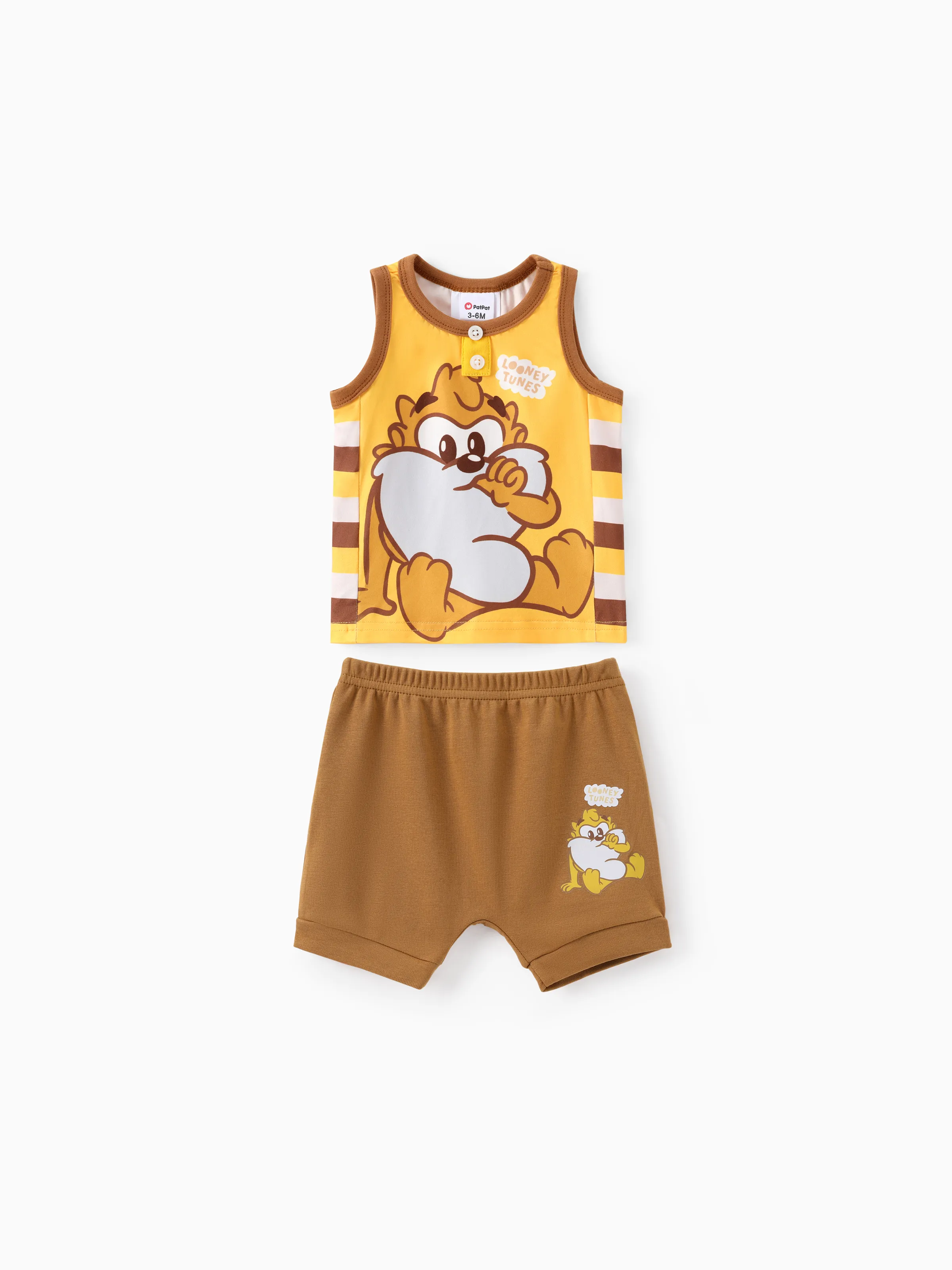 

Looney Tunes Baby Girls/Boys 2pcs Character Striped Print Tank Top with Cotton Shorts Set