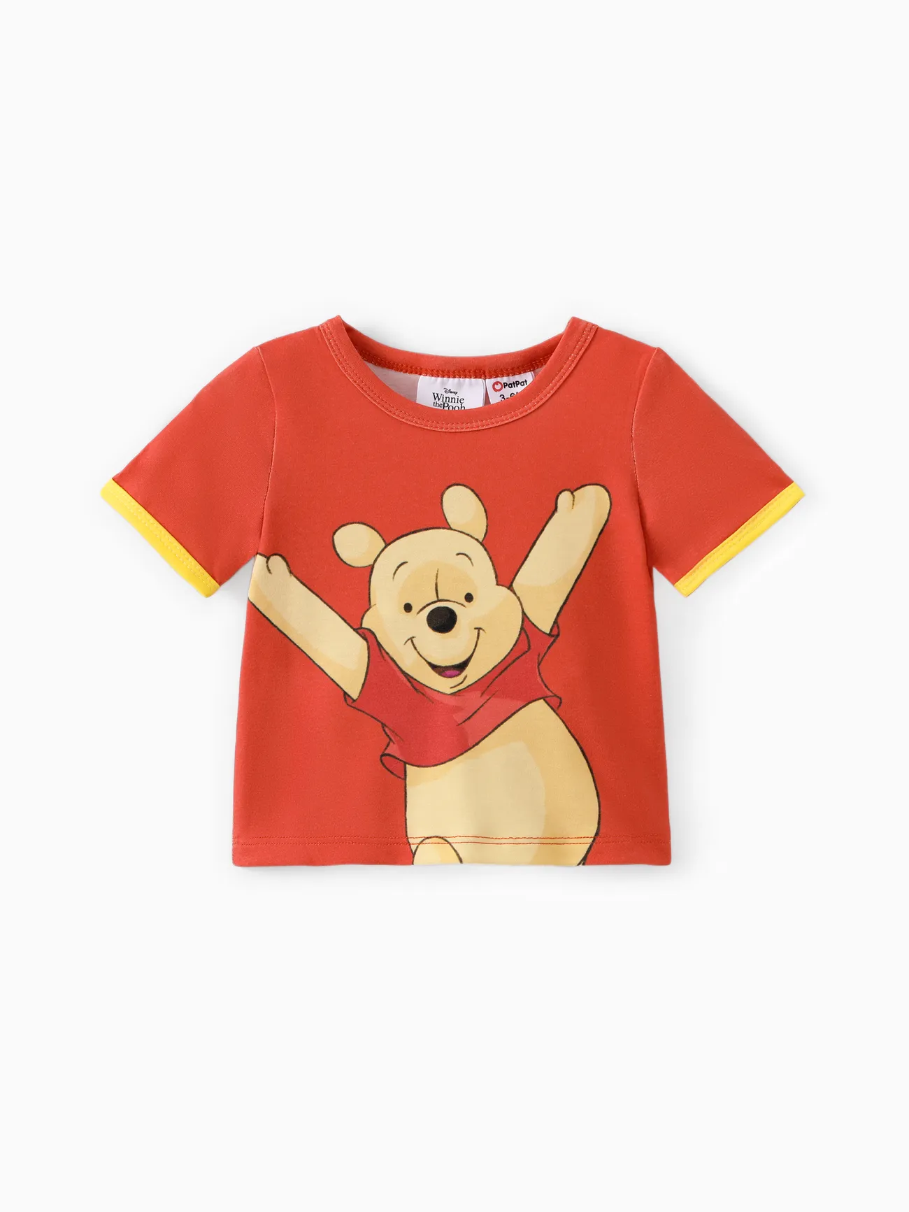 Disney Winnie the Pooh Baby Boys/Girls 2pcs Naia™ Character Print Tee with Pocket Overalls Set Orange red big image 1
