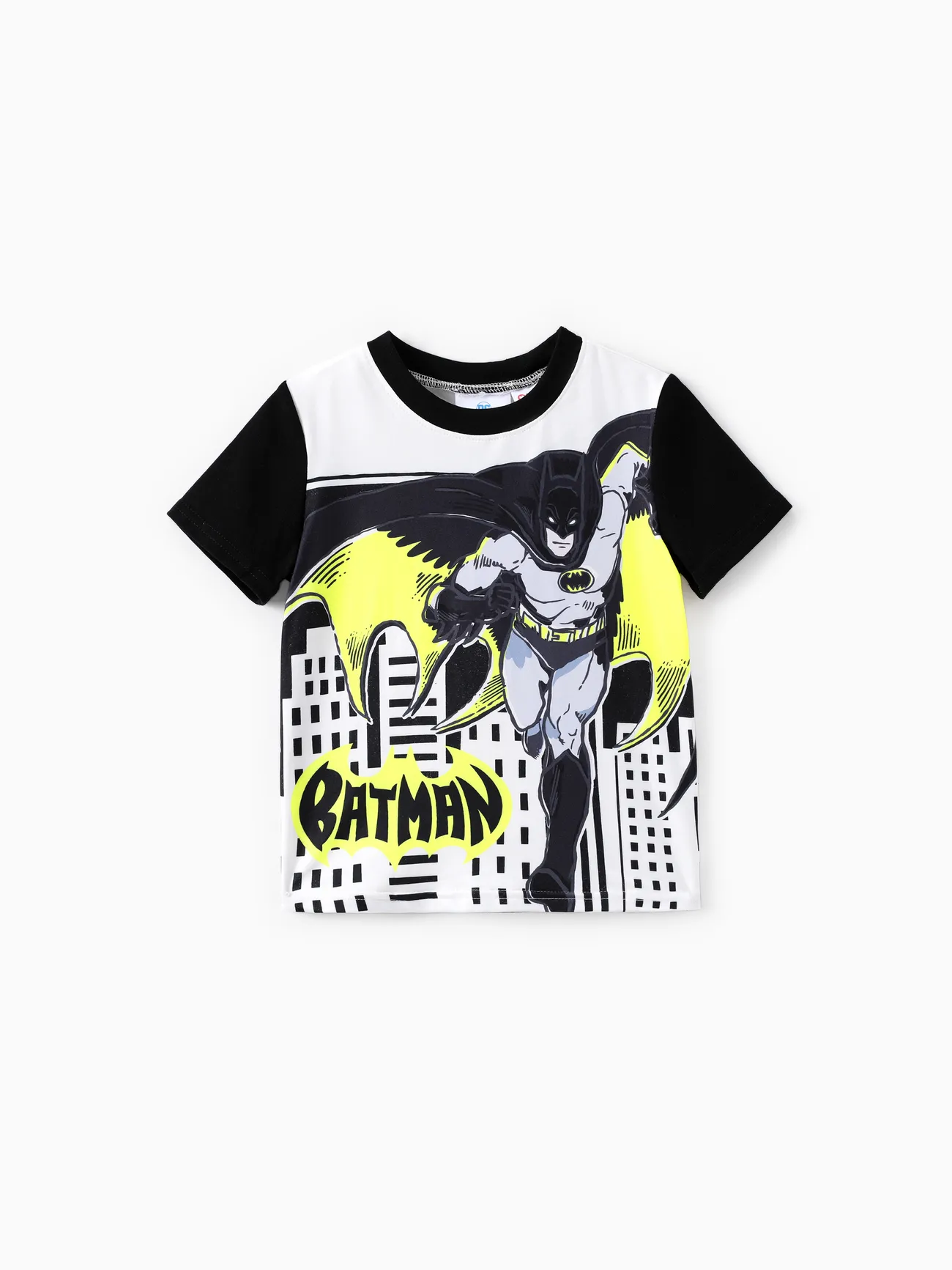 Justice League 2 unidades Niño pequeño Chico Costura de tela Infantil conjuntos de camiseta Negro big image 1