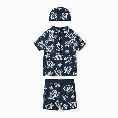 Toddler Boy/Girl 2pcs Water-reactive Marine Animal Print Swimsuits Set