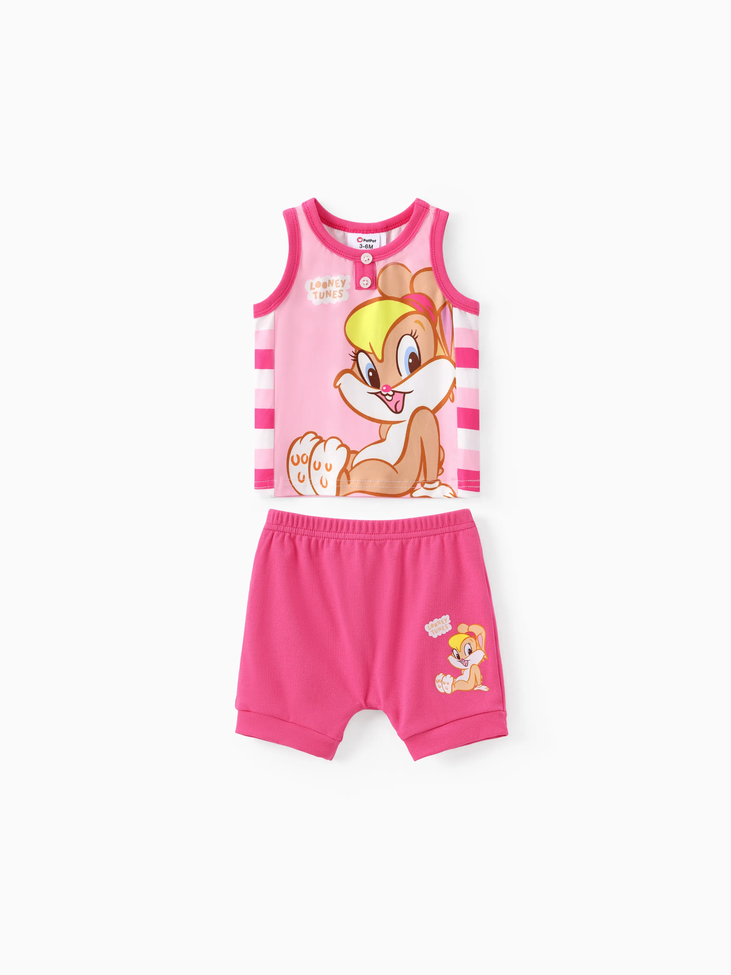 

Looney Tunes Baby Girls/Boys 2pcs Character Striped Print Tank Top with Cotton Shorts Set