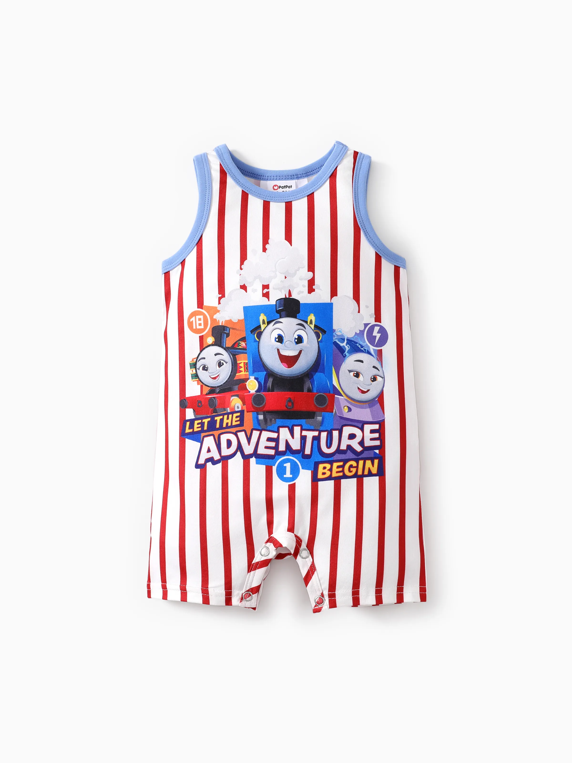 

Thomas and Friends Baby Boys 1pc Character Striped Print Sleeveless Onesie