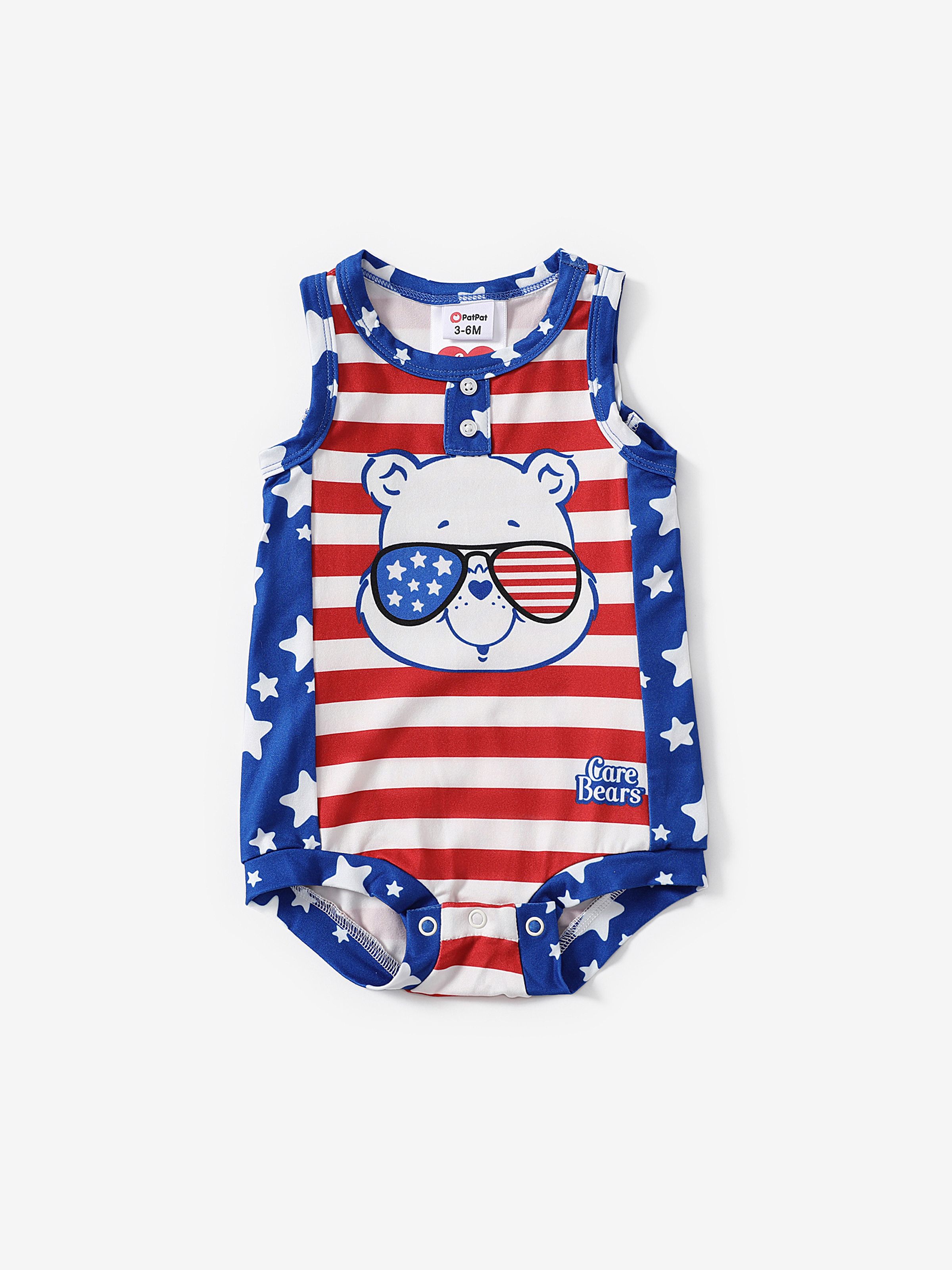 

Care Bears Baby Boys/Girls Independence Day 1pc Character Striped Print Sleeveless Onesie