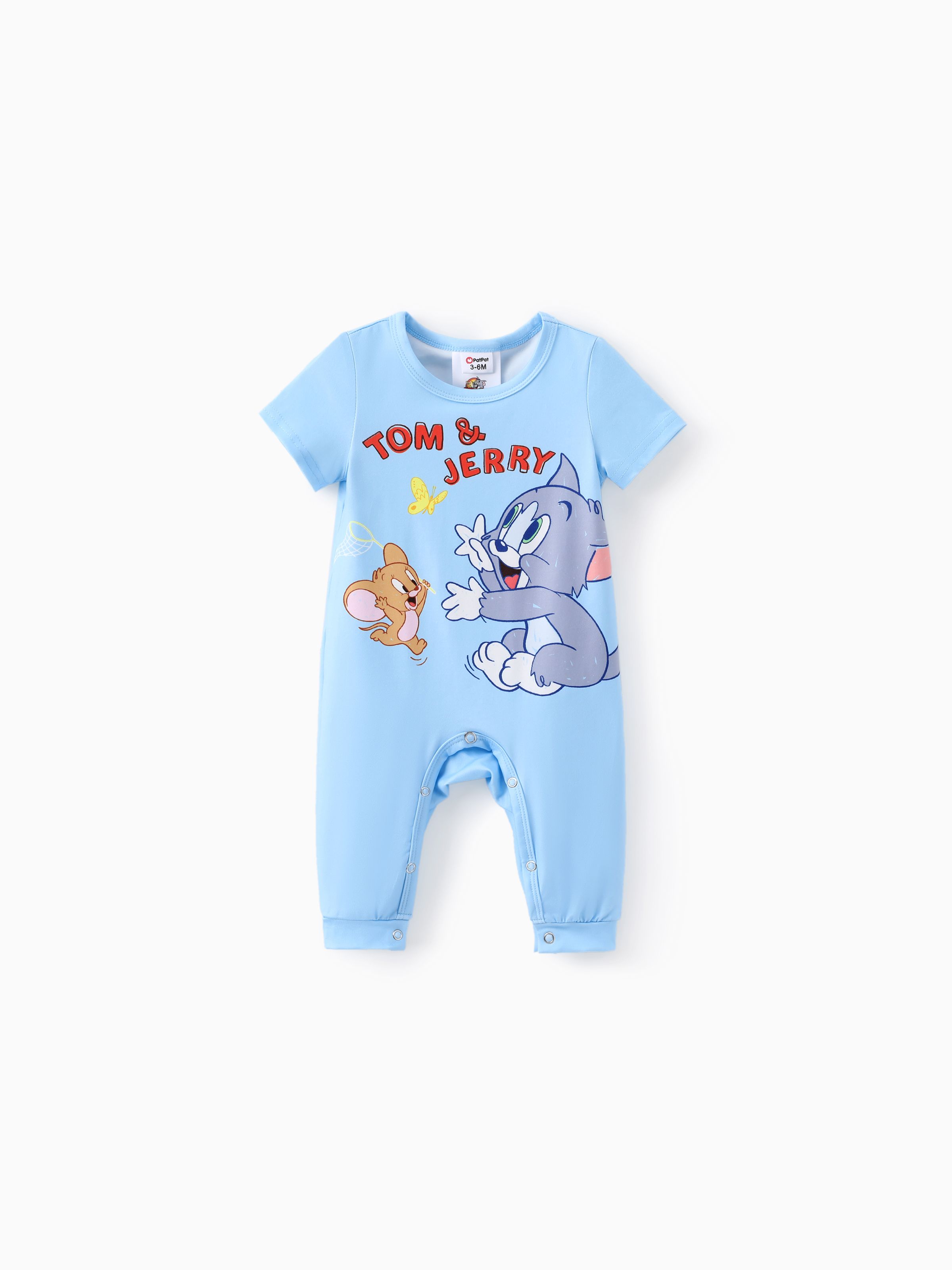 

Tom and Jerry Baby Boys/Girls 1pc Character Print Long-Leg Romper