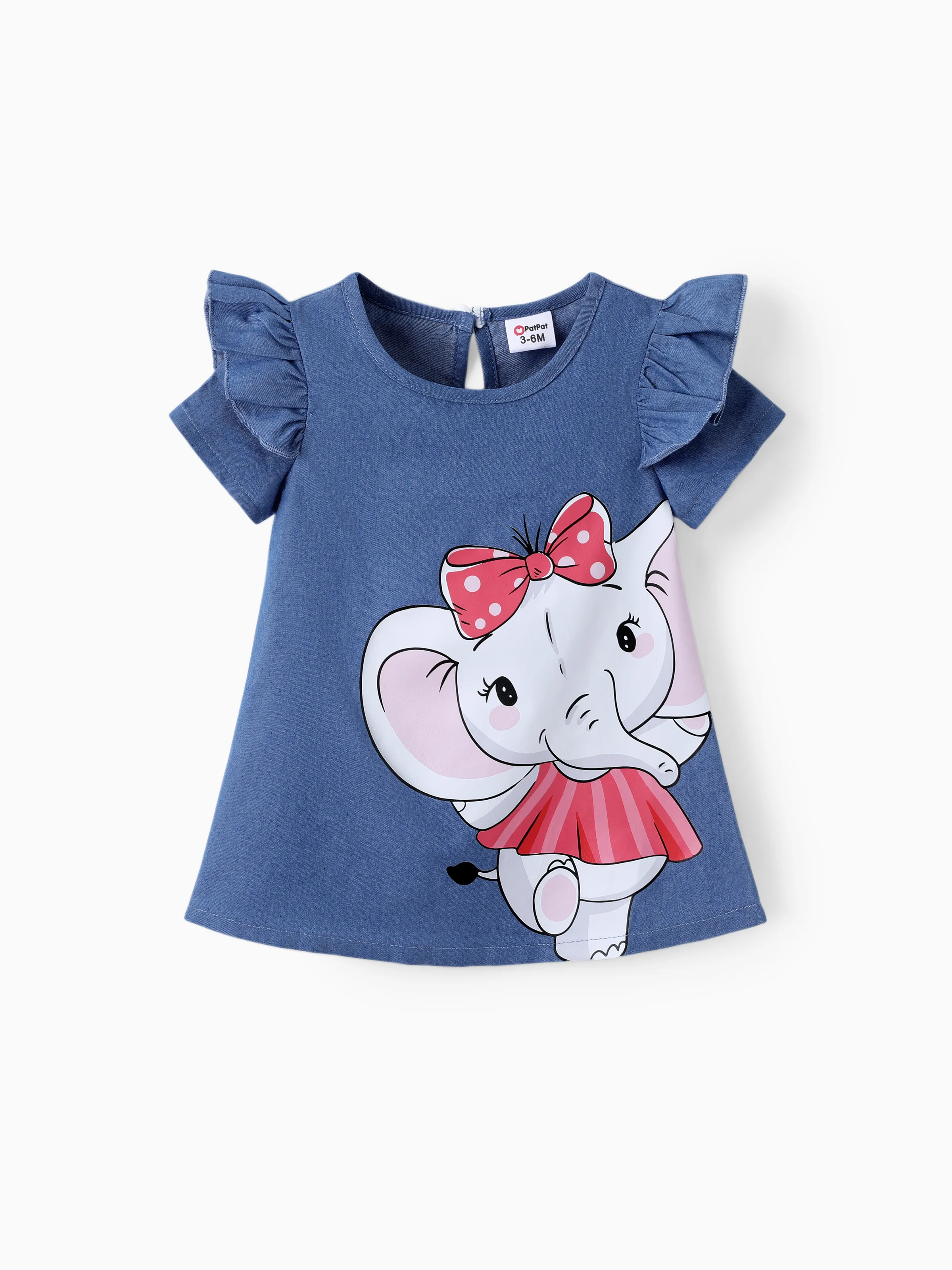 

Baby Girl Cute Cat Print Ruffled Short-sleeve Dress