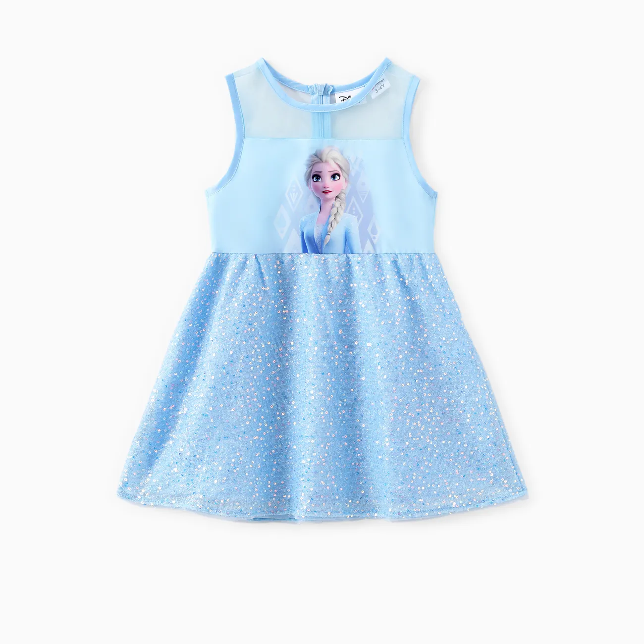 Disney Frozen Criança Menina Costuras de tecido Bonito Vestidos Azul big image 1