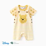 Disney Winnie the Pooh Baby Boys/Girls 2pcs Naia™ Character All-over Print Tee with Striped Overall Set LightYellow