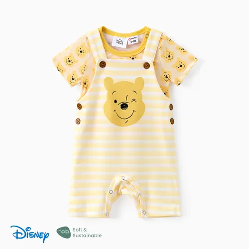 迪士尼小熊維尼男嬰/女嬰 2 件 Naia™ Character 通體印花 T 恤，帶條紋整體套裝