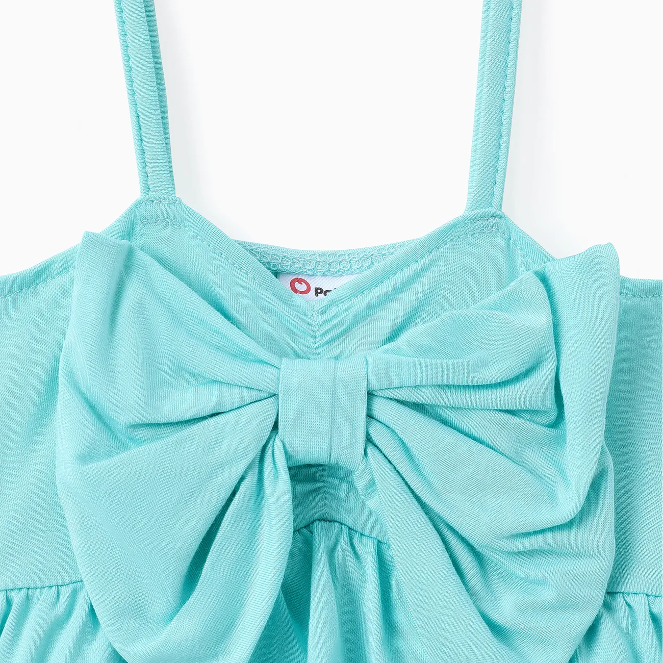 2件 嬰兒 女 立體造型 甜美 無袖 嬰兒套裝 藍綠 big image 1
