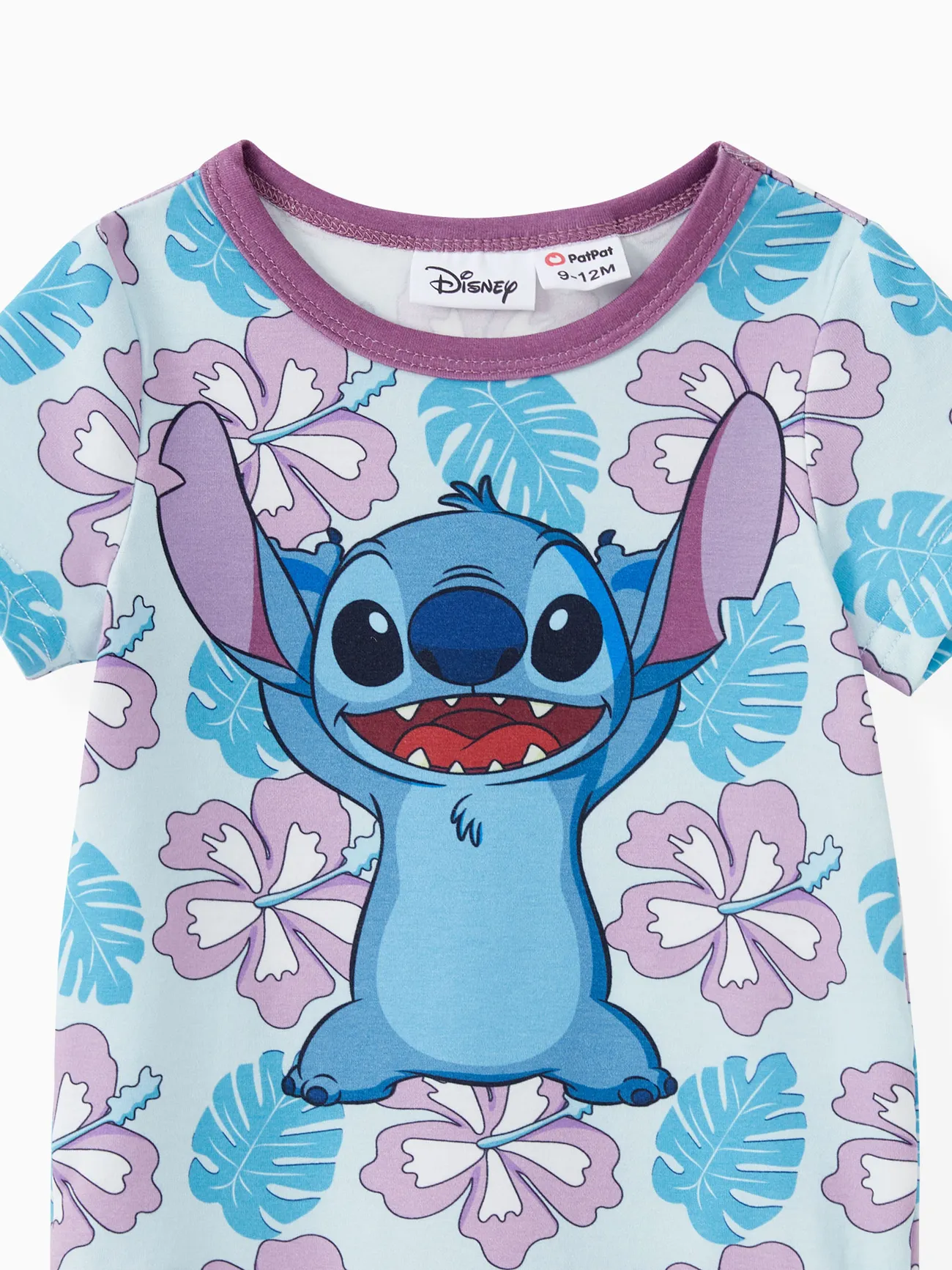 Disney Stitch Family Matching Naia™ Stitch and Hawaii Style Floral Print Sleeveless Dress/Onesie／Shirt Multi-color big image 1