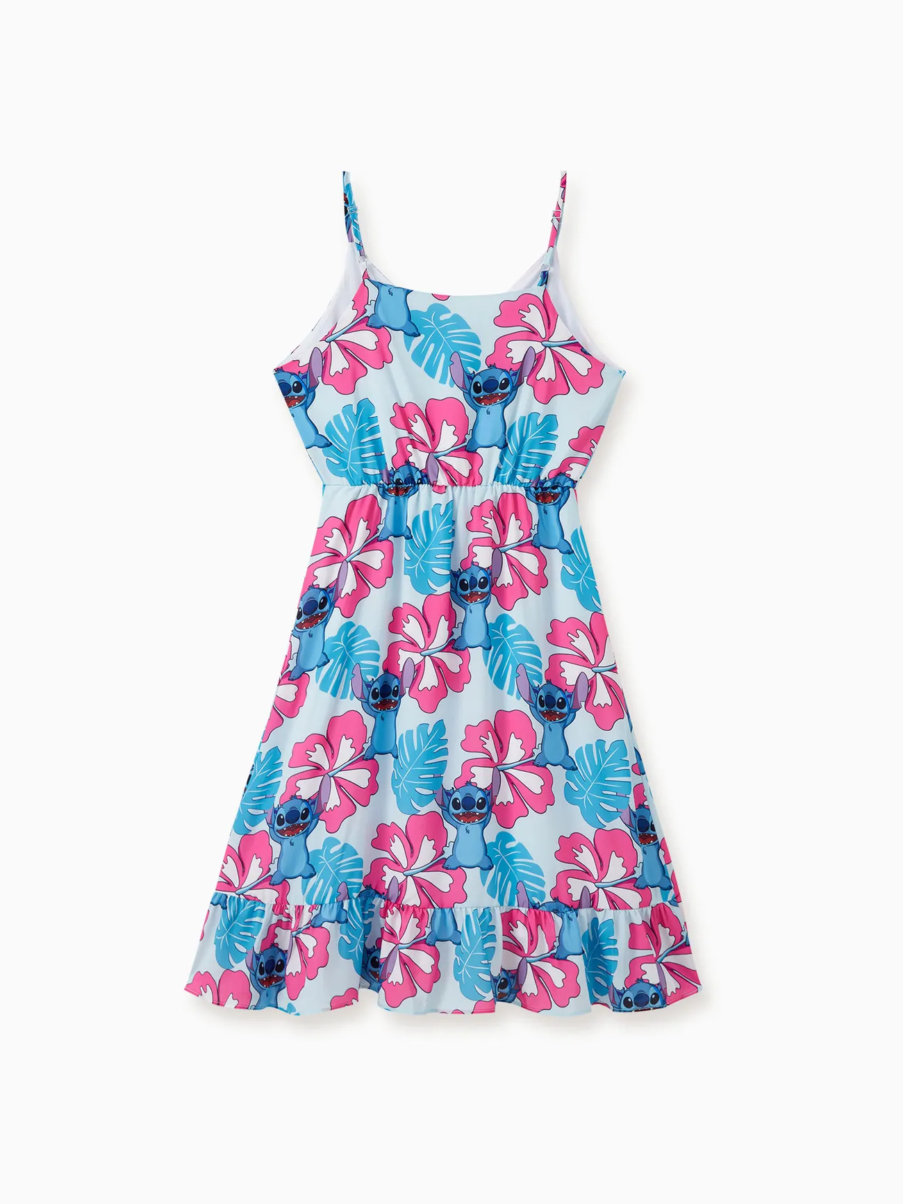 Disney Stitch Family Matching Naia™ Stitch and Hawaii Style Floral Print Sleeveless Dress/Onesie／Shirt Multi-color big image 1