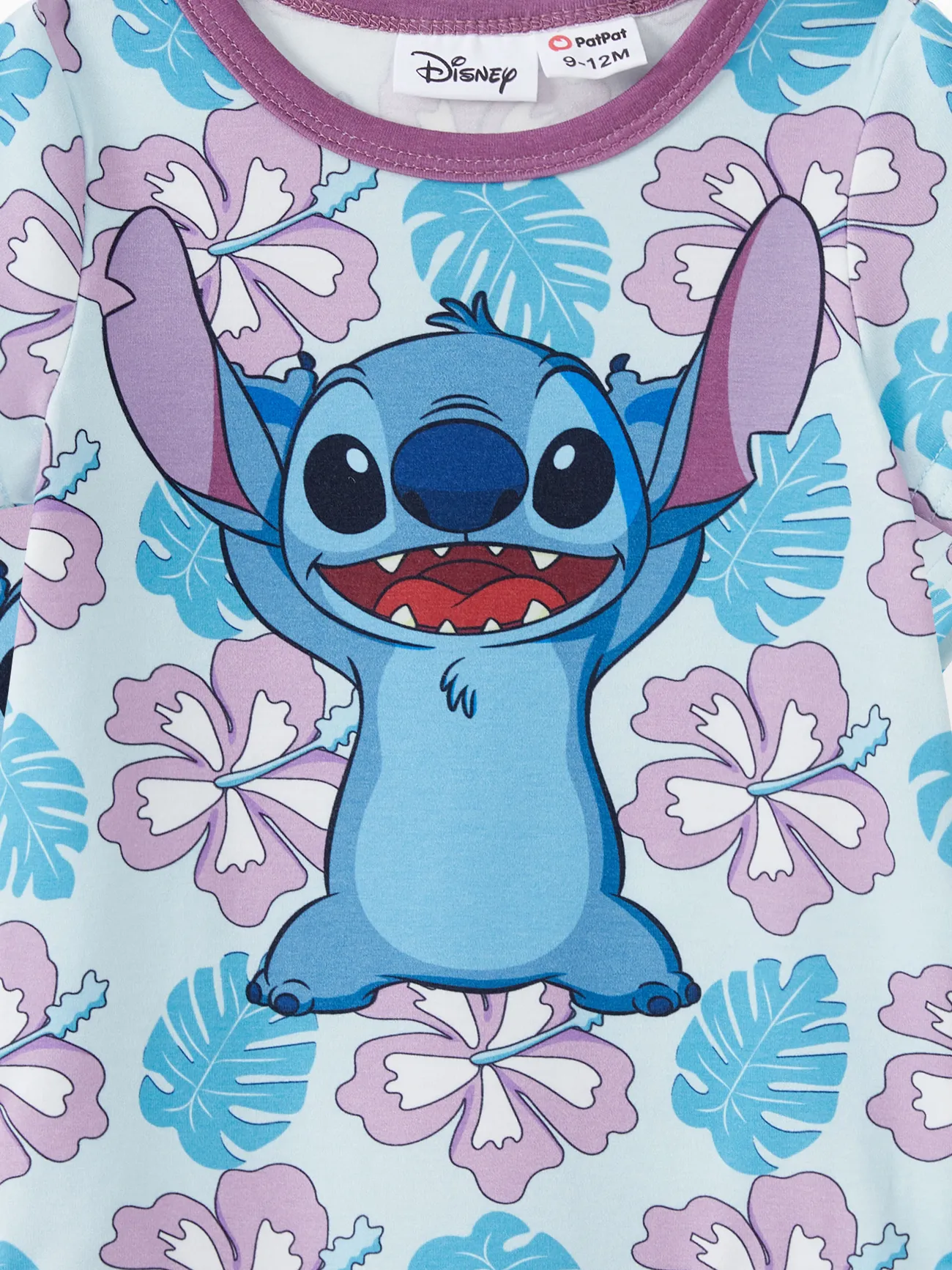 Disney Stitch Family Matching Naia™ Stitch and Hawaii Style Floral Print Sleeveless Dress/Onesie／Shirt Multi-color big image 1