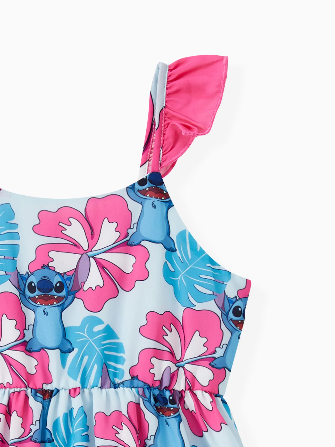 Girl - Disney Stitch Family Matching Naia™ Stitch and Hawaii Style Floral Print Sleeveless Dress/Onesie/Shirt - Multi-color - image 9