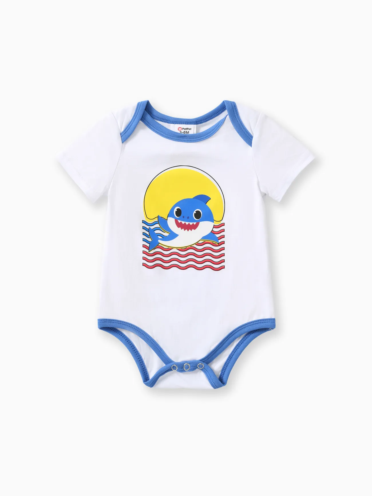 

Baby Shark Baby Boys/Girls 1pc Independence Day Firework Print Romper