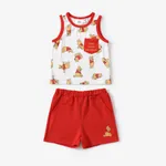 Disney Winnie the Pooh Toddler Boys/Girls 2pcs Naia™ Jumping Winnie Print Tank Top with Shorts Set Red