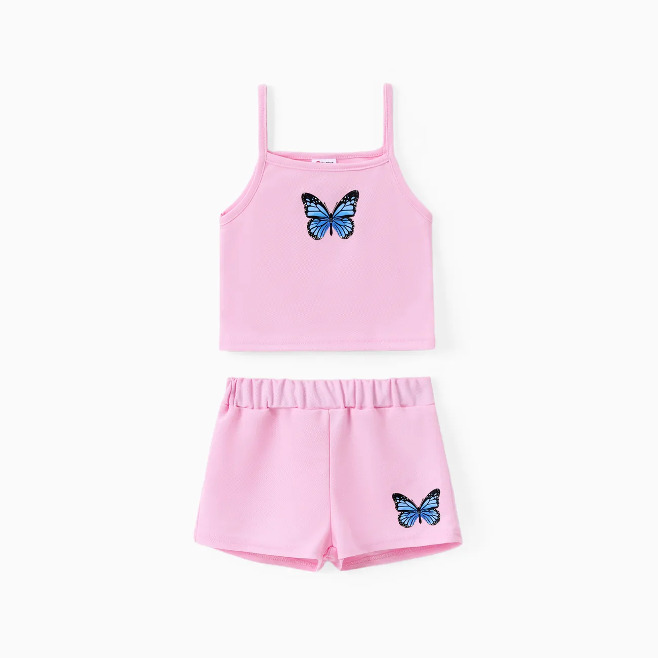 Toddler Girl 2pcs Butterfly Print Camisole and Shorts Set