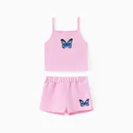 Toddler Girl 2pcs Butterfly Print Camisole and Shorts Set rediance