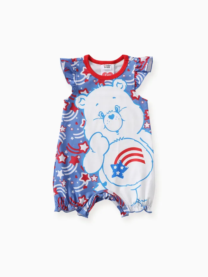 

Care Bears Baby Girls Independence Day 1pc Character Star Print Flutter Sleeve Onesie