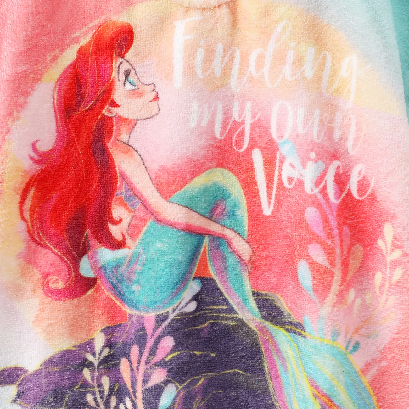 Disney Princess Toddler Girls Ariel 1pc Gradient Print Asymmetric Hem Swimsuit Cover-up/Towel 
 Multi-color big image 1