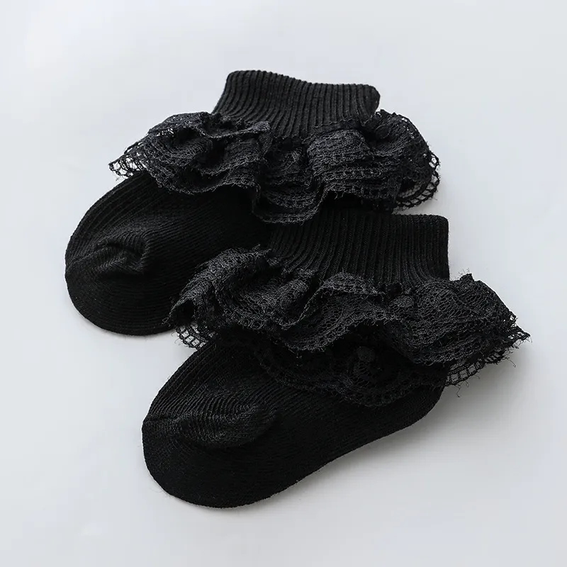 Baby Mädchen Sweet Style Kurze Socken aus Baumwolle mit Spitzenbesatz 