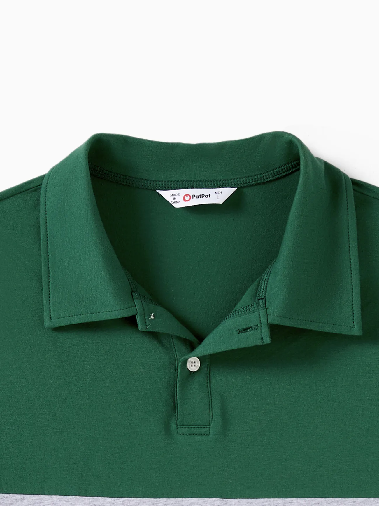 Men - Family Matching Sets Color Block Polo Shirt or High Neck Halter Ruffle Hem Boho Dress - Green - image 21