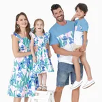 Disney Stich Familien-Looks Große Blume Kurzärmelig Familien-Outfits Sets grün