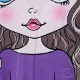 小童 女 立體造型 甜美 連衣裙 紫色