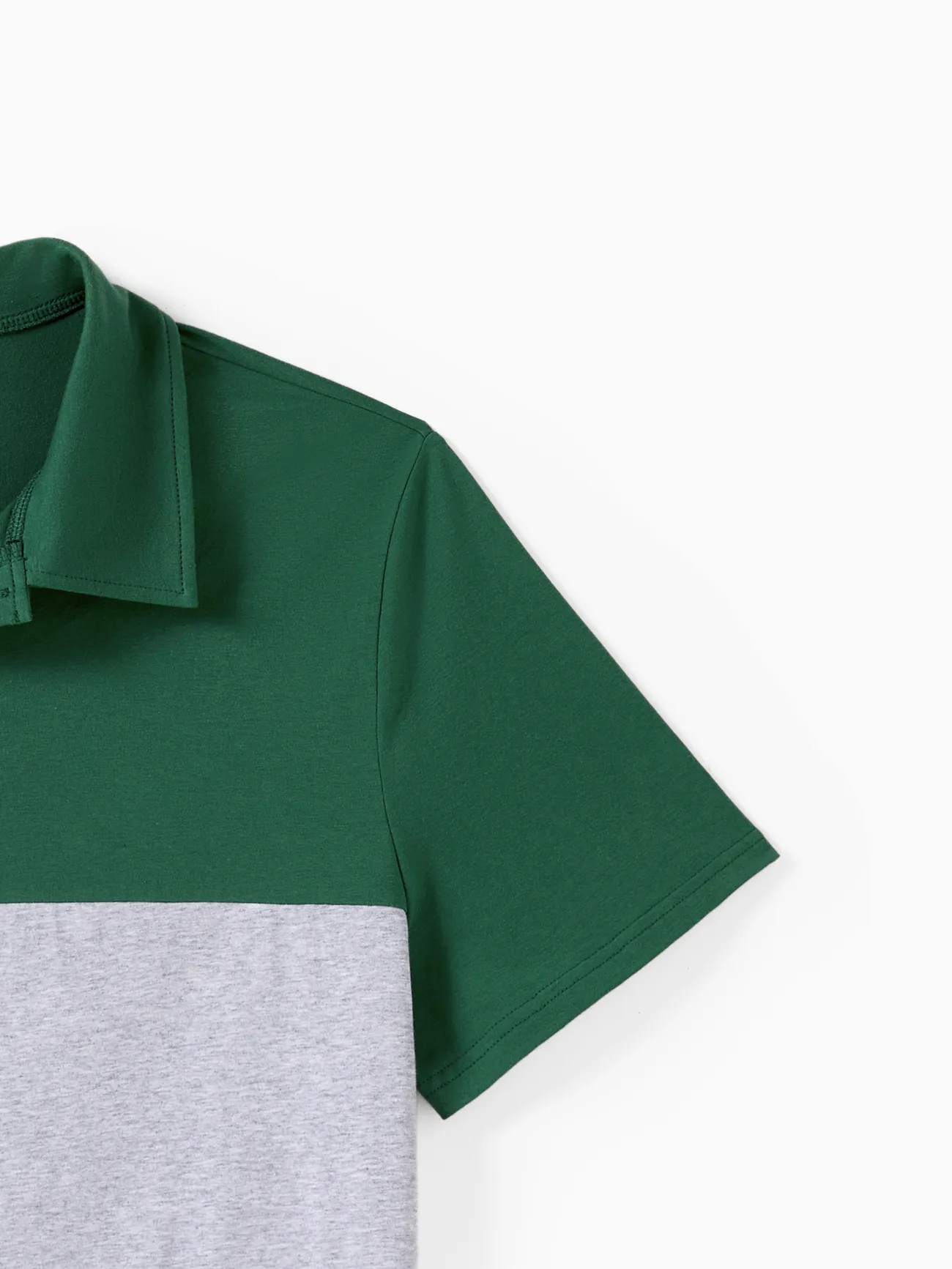 Men - Family Matching Sets Color Block Polo Shirt or High Neck Halter Ruffle Hem Boho Dress - Green - image 22