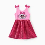 LOL SURPRISE! Toddler Girls 1pc Character Print Bowknot Sequin Sleeveless Dress Pink