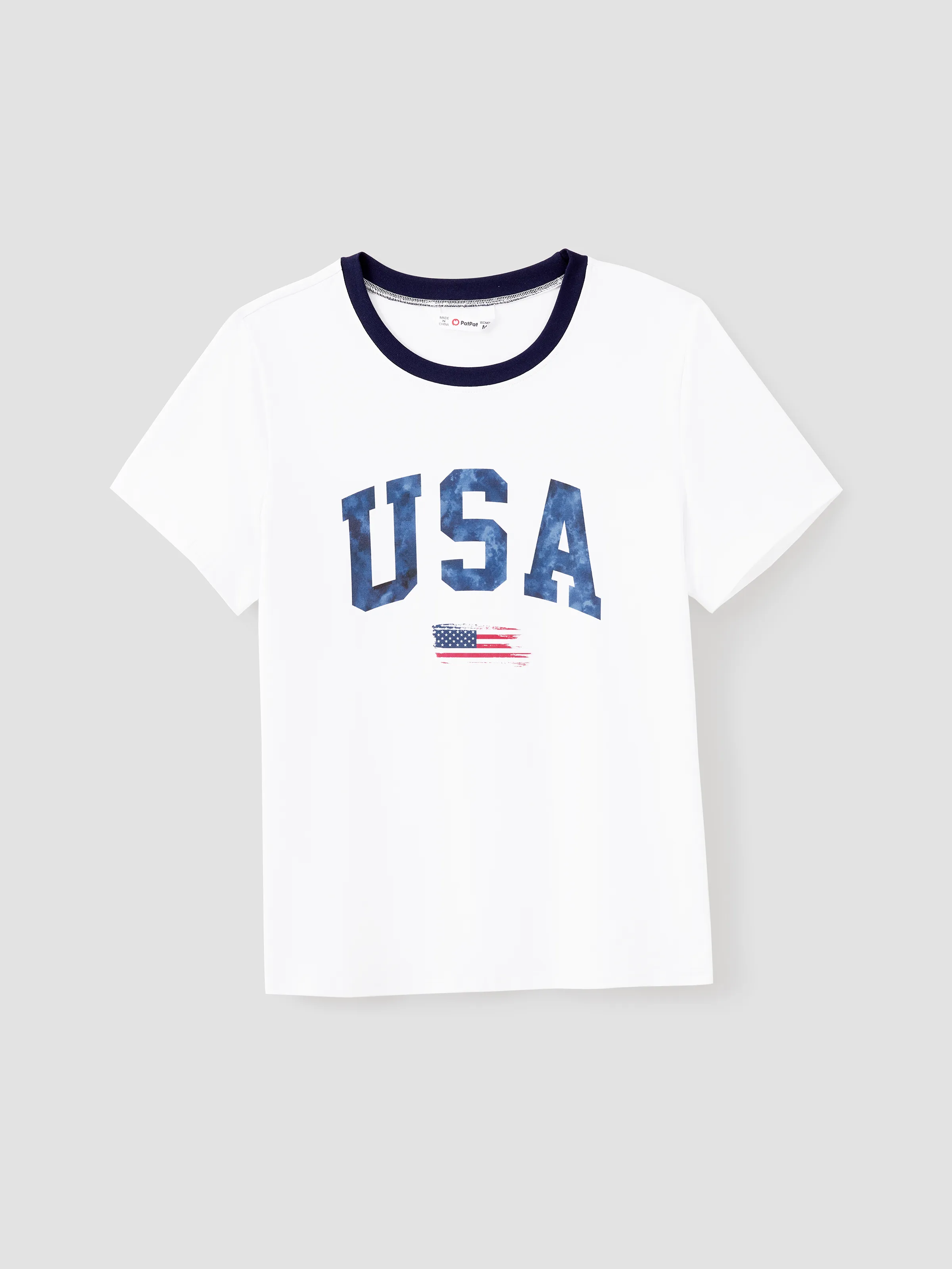 

Independence Day Family Matching USA Print American Flag Cotton Short Sleeves Tops