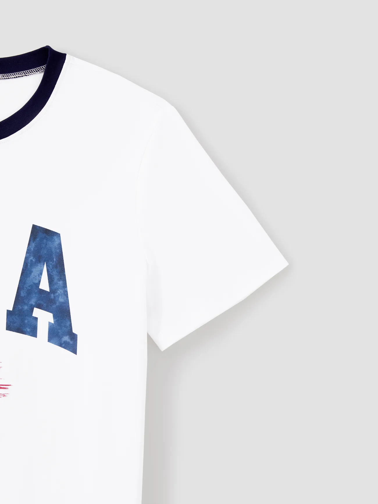Kids - White Cotton T-shirts for Matching Family with USA & Flag Pattern - White - image 10