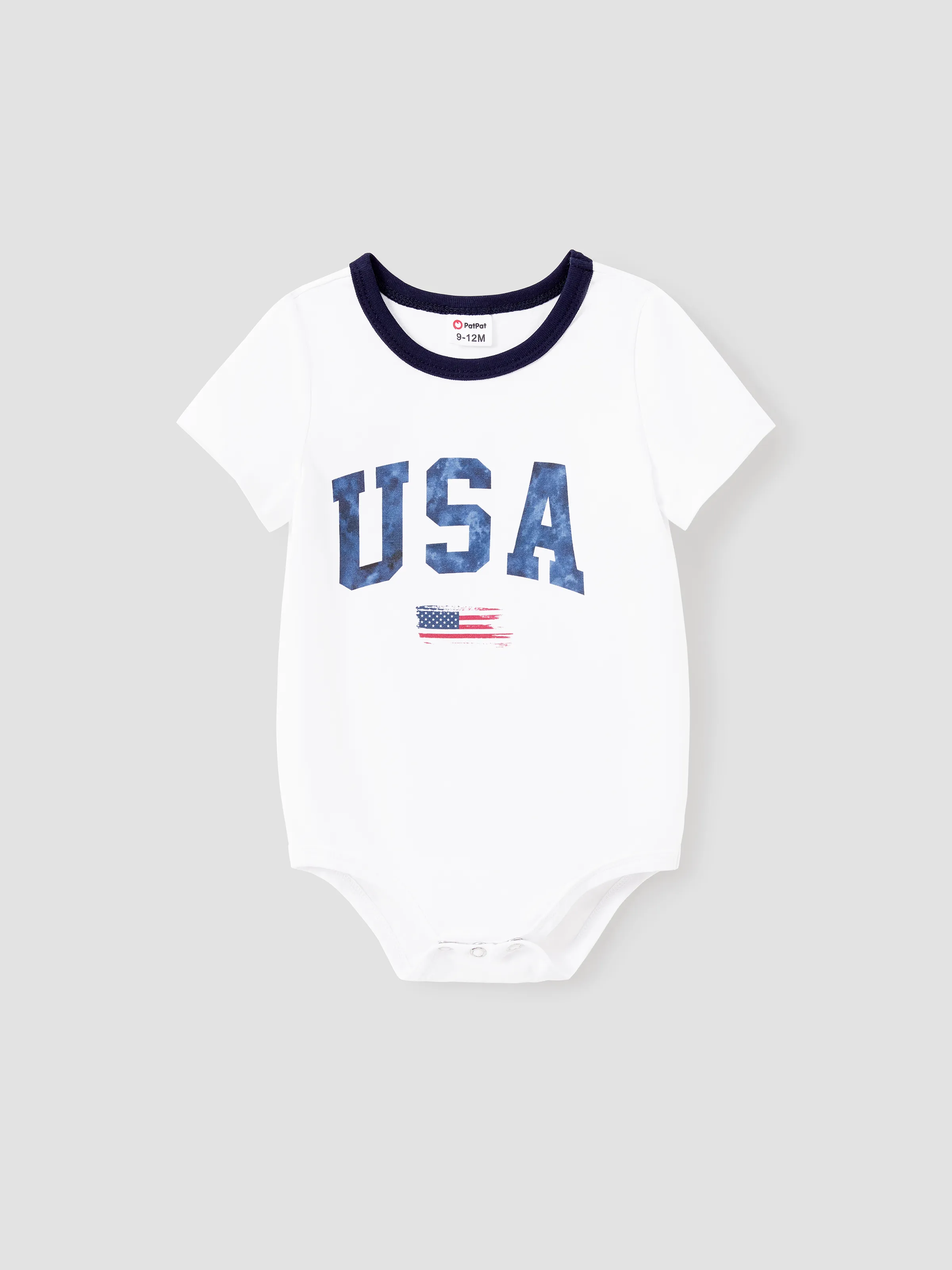 

Independence Day Family Matching USA Print American Flag Cotton Short Sleeves Tops