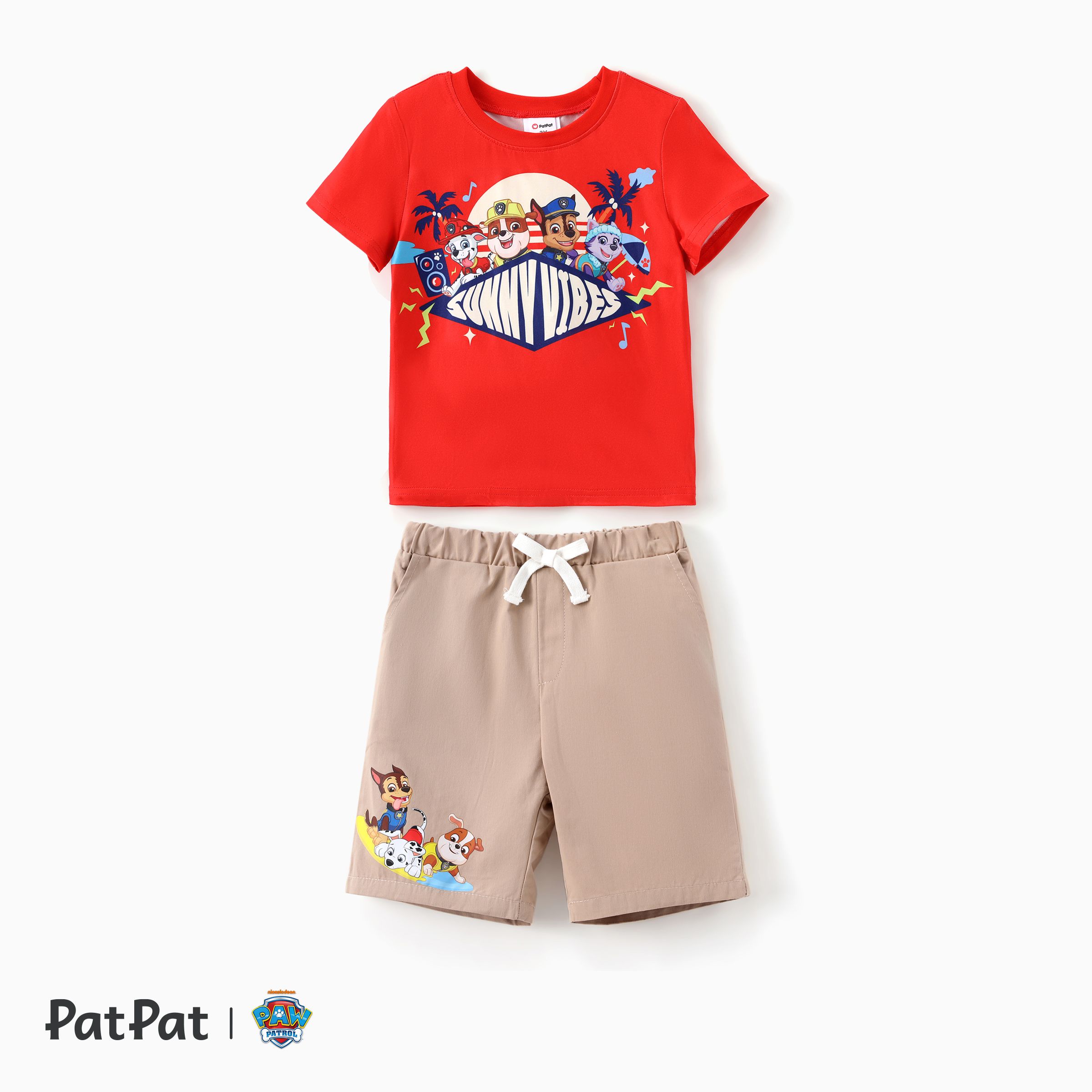 

Paw Patrol Toddler/Kid Boys 2pcs Beach-themed Pineapple Character Print Tee with Shorts Set