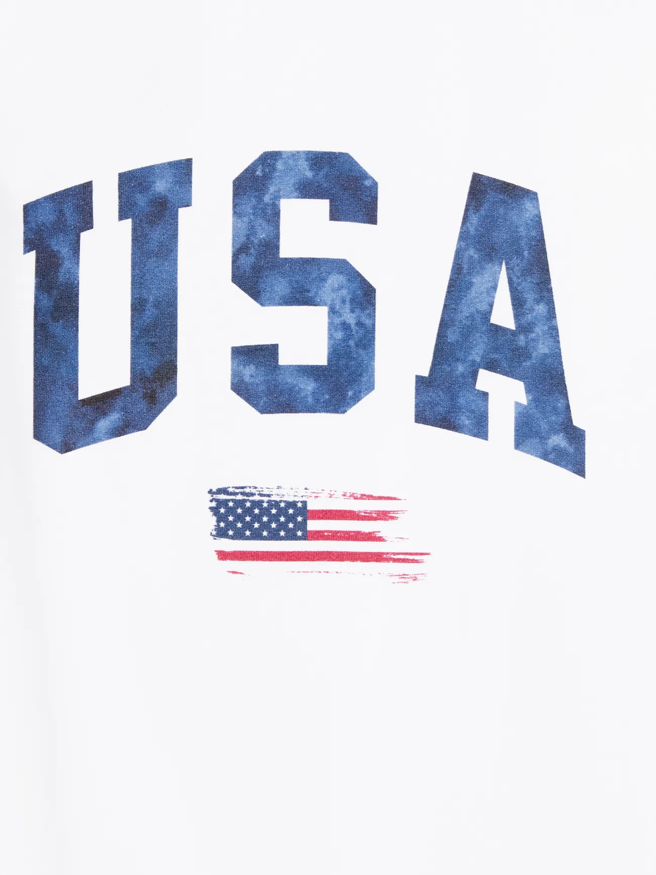 Women - White Cotton T-shirts for Matching Family with USA & Flag Pattern - White - image 6