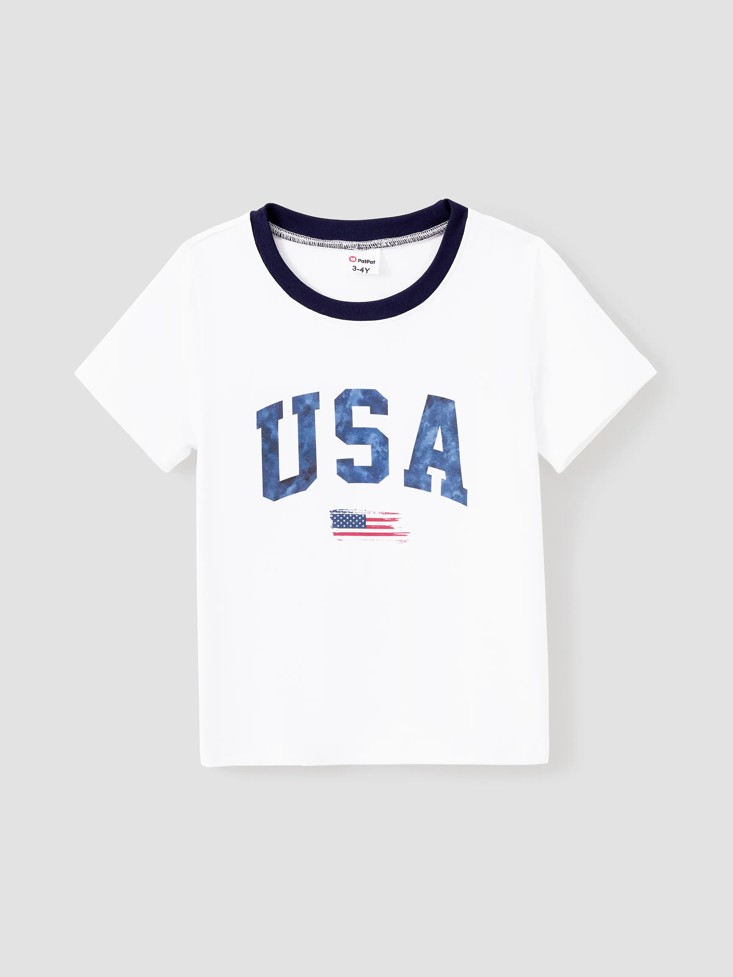 

Independence Day Family Matching USA Print American Flag Cotton Short Sleeves Tops