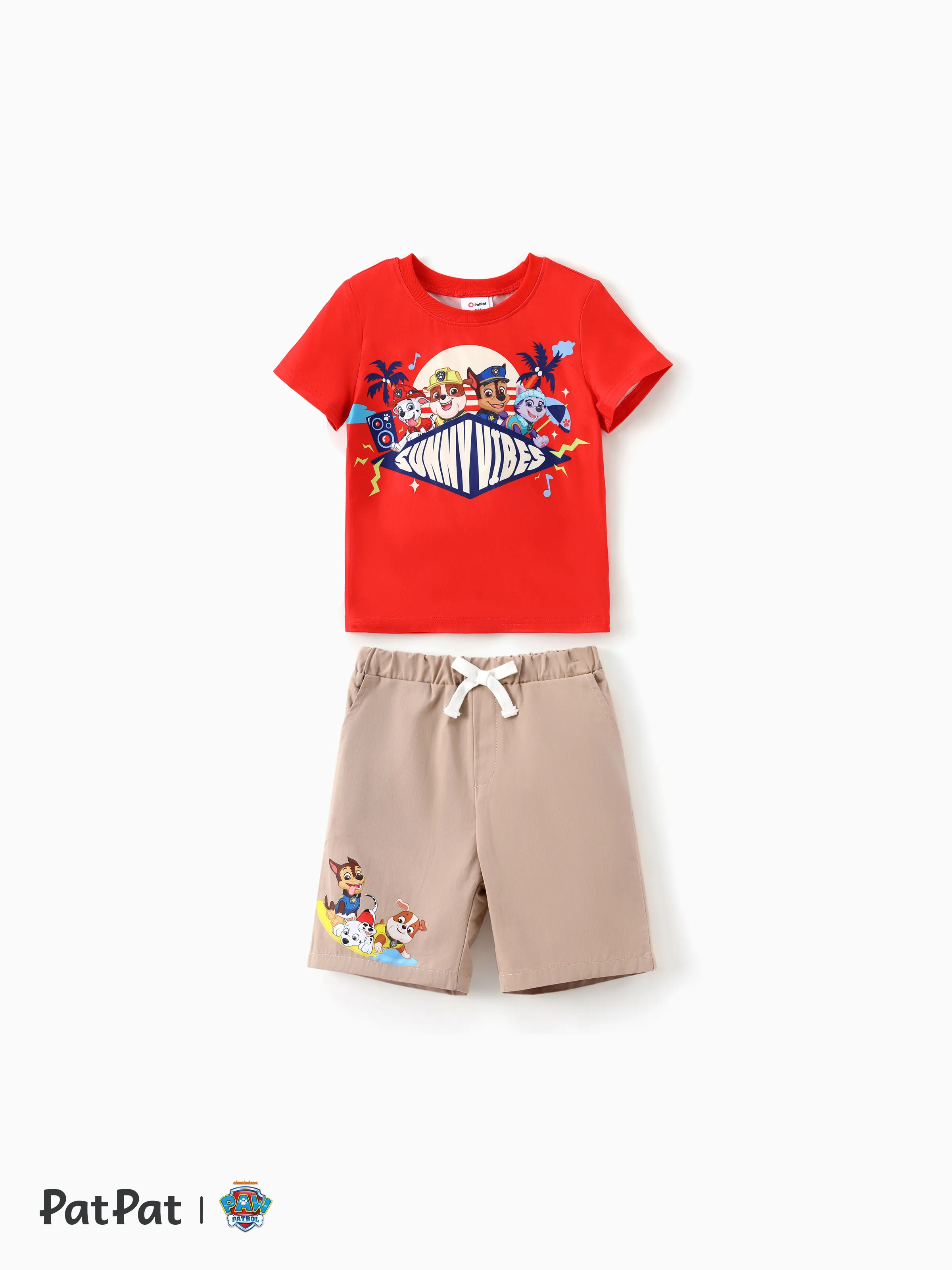 

Paw Patrol Toddler/Kid Boys 2pcs Beach-themed Pineapple Character Print Tee with Shorts Set