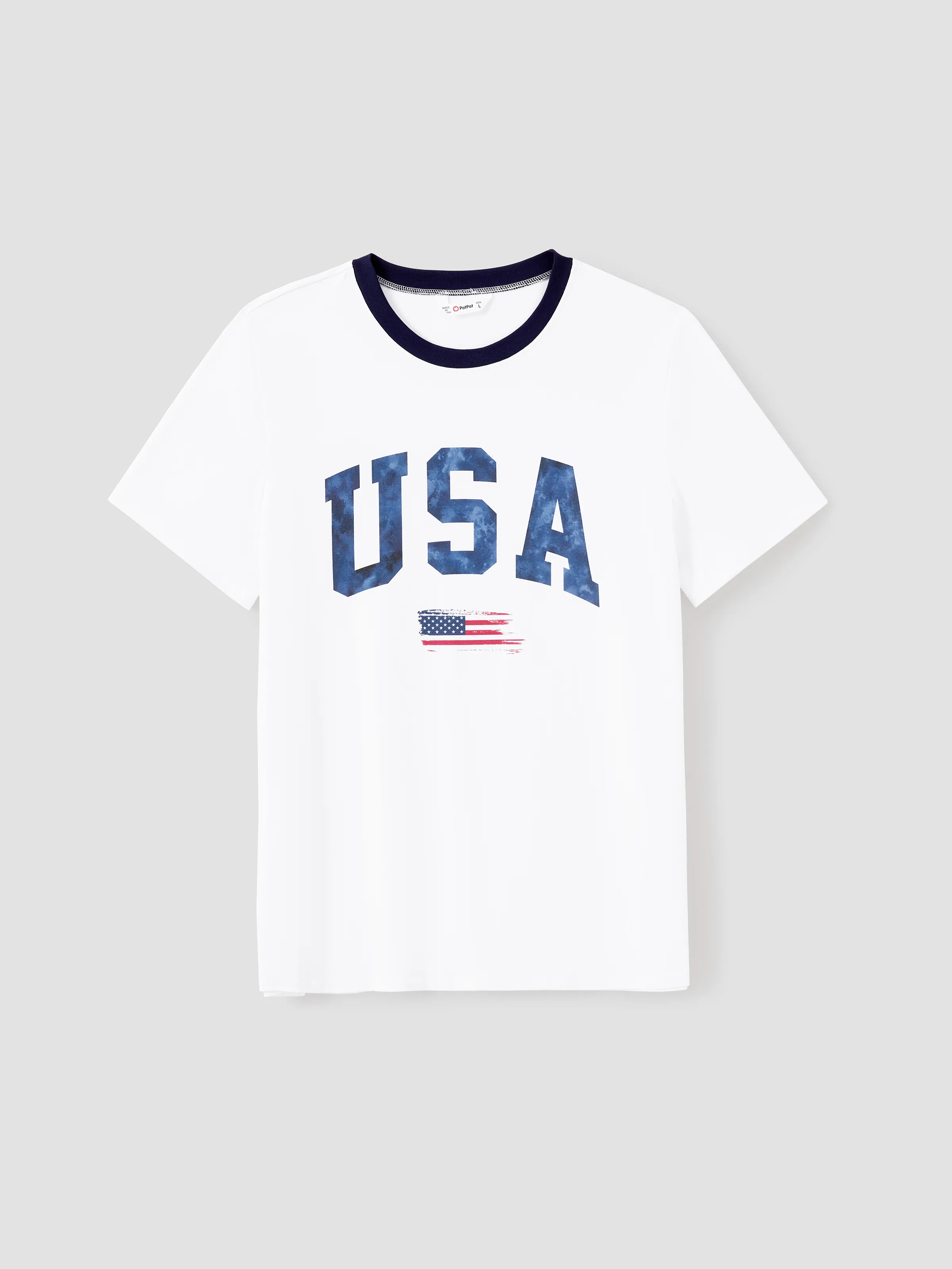 

Independence Day Family Matching USA Print American Flag Cotton Short Sleeves Tops