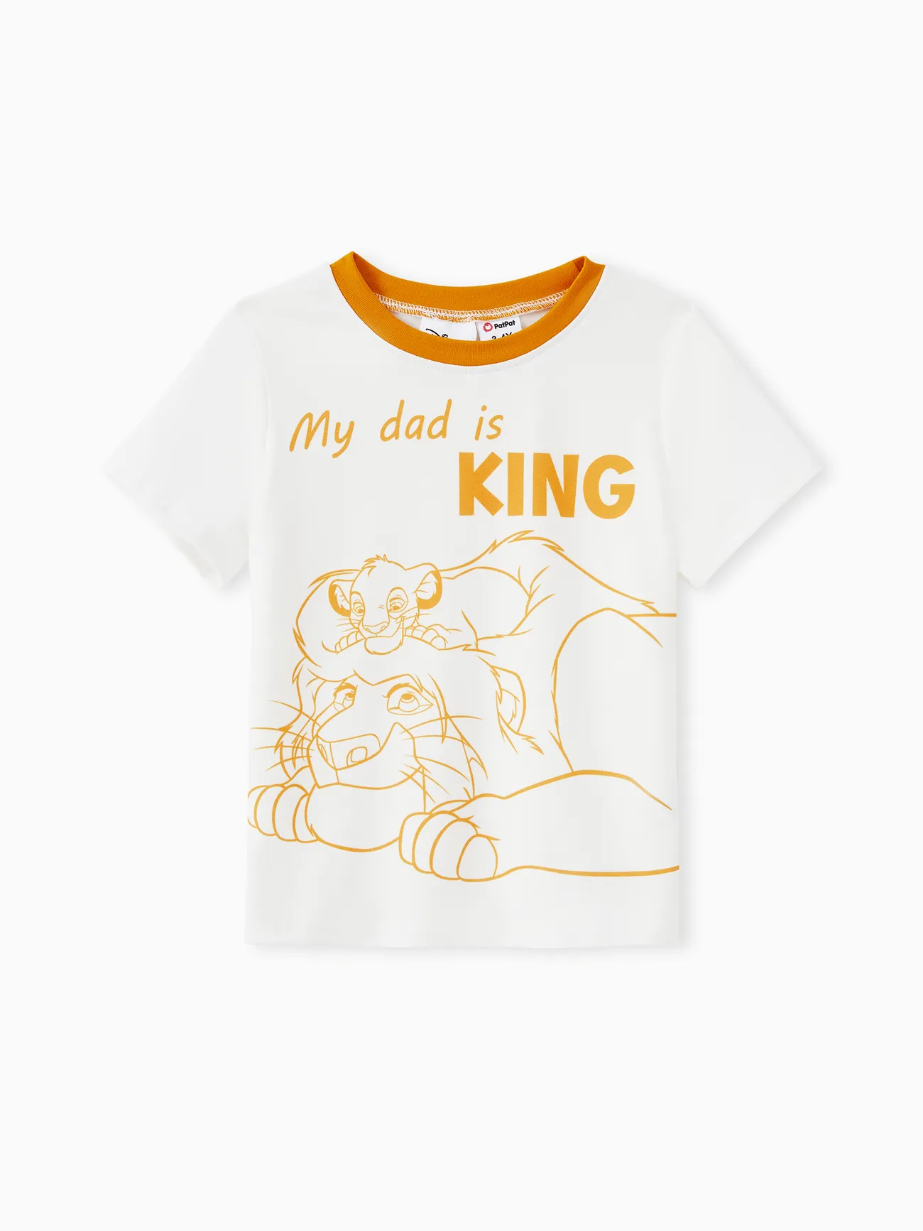 Disney Rei Leão Look de família Dia da Mãe Leão Manga curta Conjuntos de roupa para a família Tops Branco big image 1