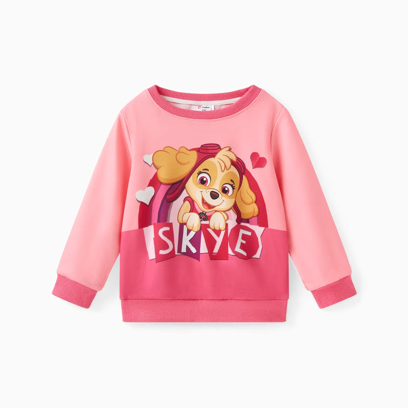 PAW Patrol Toddler Girl/Boy Colorblock Character Print Long-sleeve Tee Pink big image 1