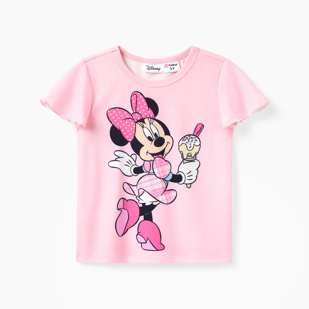 Disney Mickey and Friends Fille Manches à volants Doux T-Shirt Rose big image 1