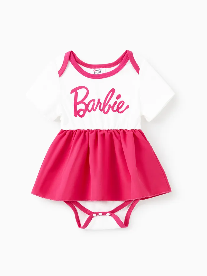 Barbie Mommy and Me Letter Print Belted Combo Tank Rompers