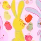 Baby Girl Easter Childlike Rabbit Pattern Tee Pink