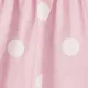 Toddler/Kid Girl Heart Print/Polka dots Sleeveless Dress Pink